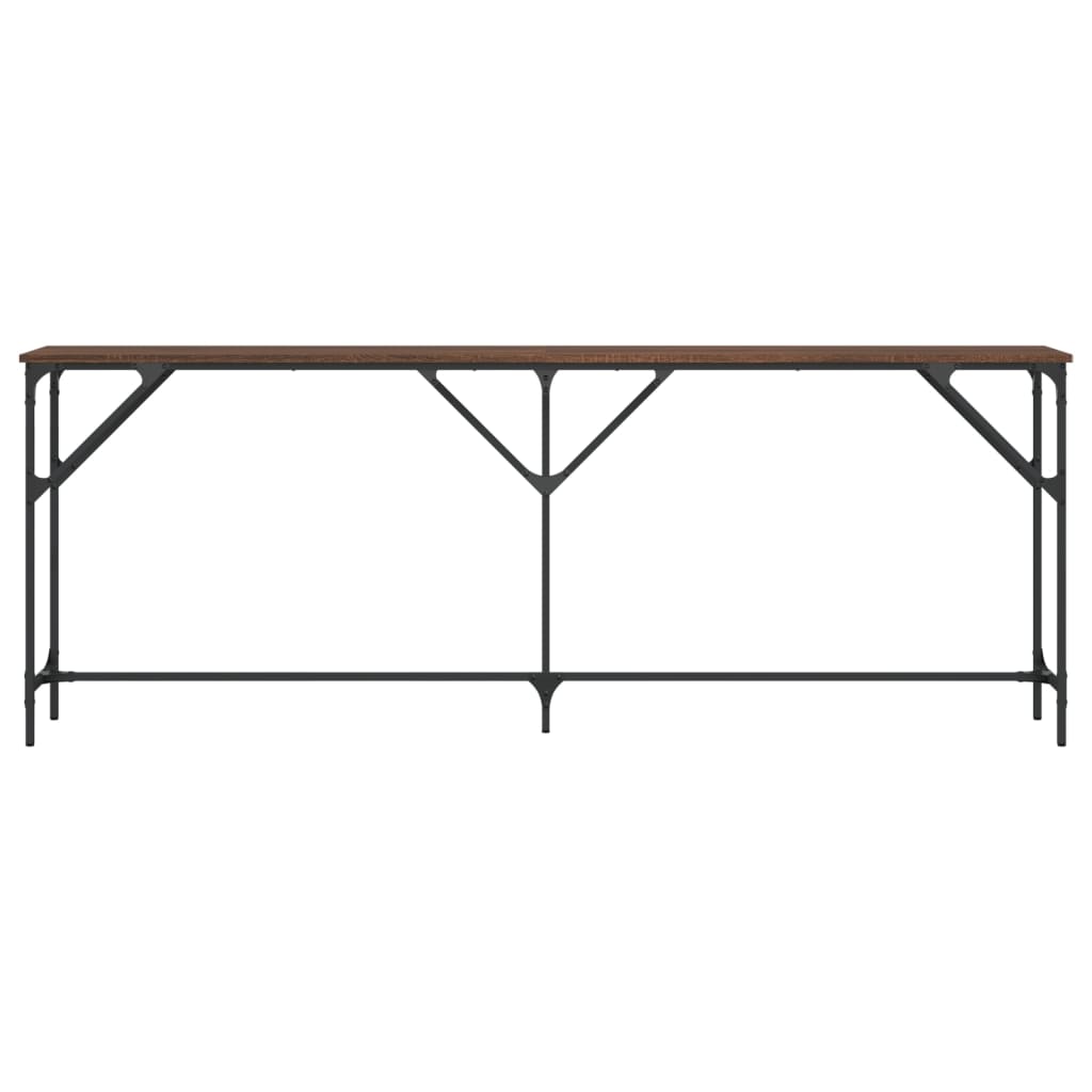 Console Table Brown Oak 200x29x75 cm Engineered Wood